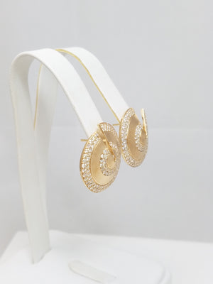 Dazzling 14k Yellow Gold Natural Diamond Custom Circle Earrings