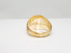 Vintage Men's U.S. Air Force 14k Gold Synthetic Gem Ring