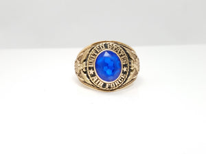 Vintage Men's U.S. Air Force 14k Gold Synthetic Gem Ring