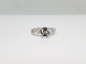 14k White Gold Diamond Accented Ring Mount