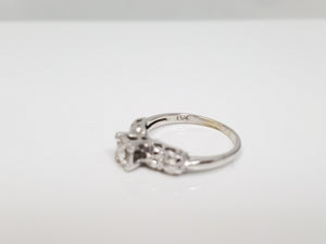 Vintage 14k White Gold Natural Diamond Ring