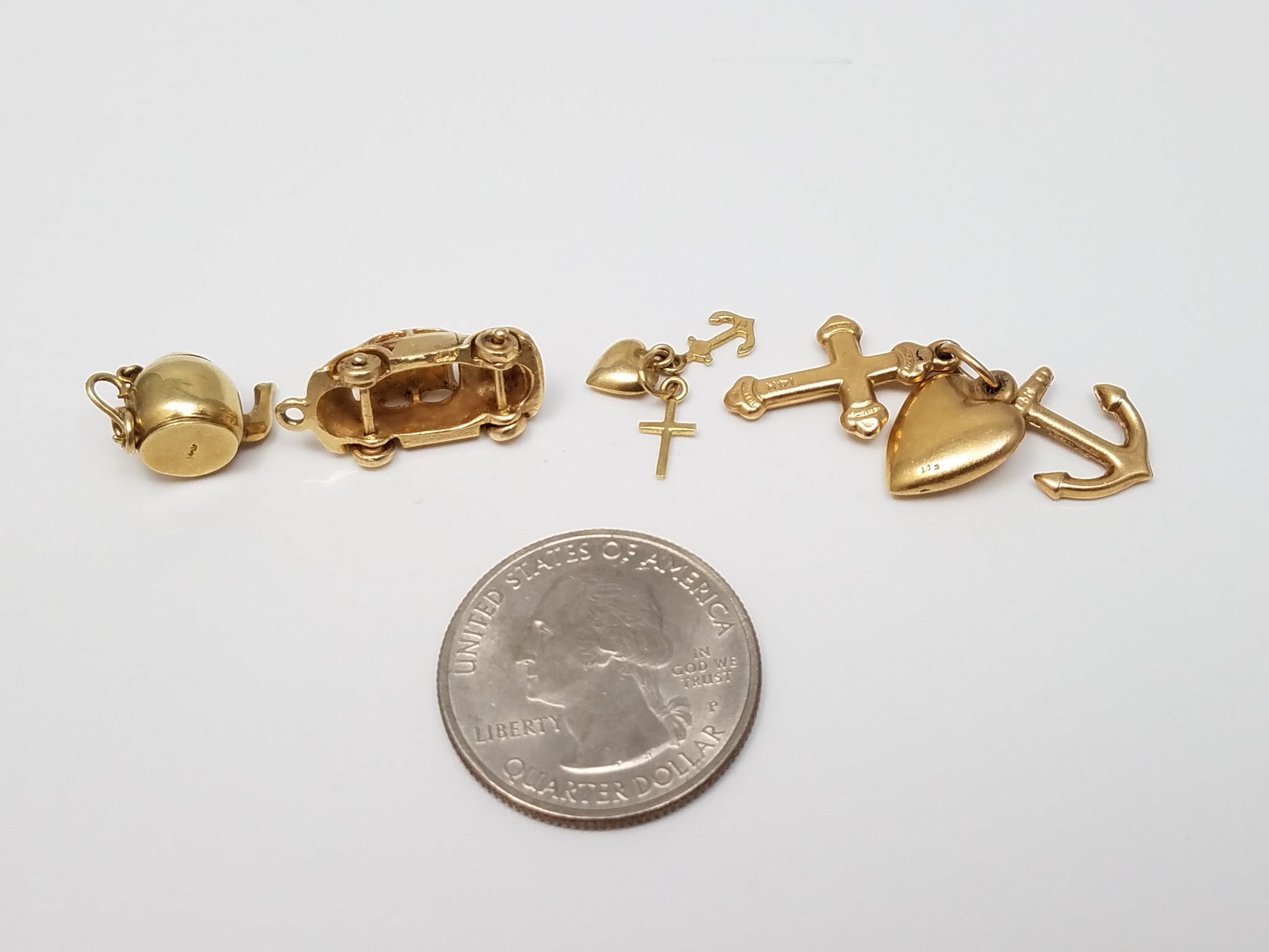 Vintage 14k Yellow Gold Charm Lot