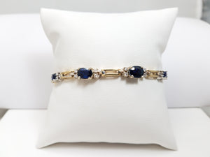 Dynamic 7" 14k Yellow Gold 3ctw Natural Sapphire Diamond Custom Bracelet