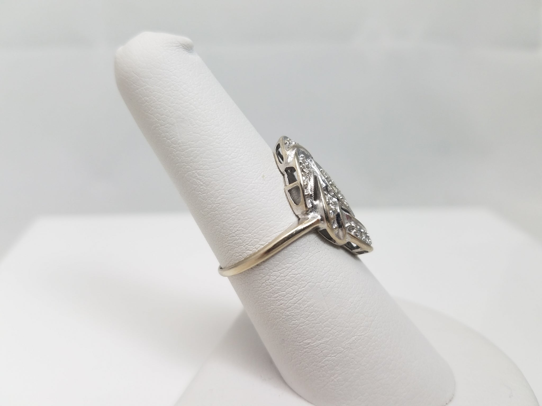 Vintage 14k White Gold Natural Diamond Ring