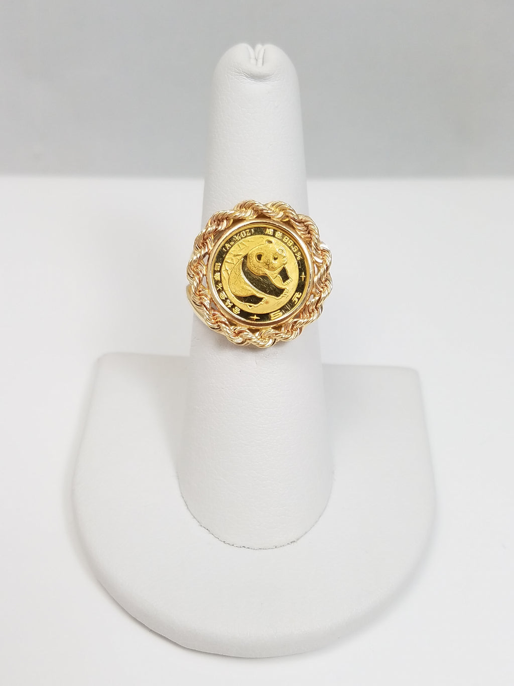 Special 1983 24k Gold Panda Coin 14k Gold Ring