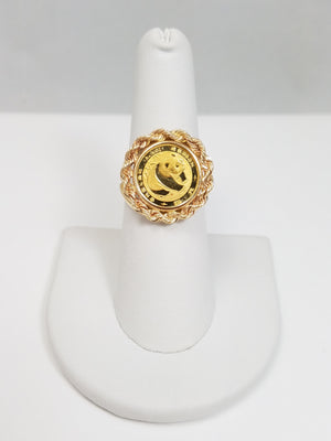 Special 1983 24k Gold Panda Coin 14k Gold Ring