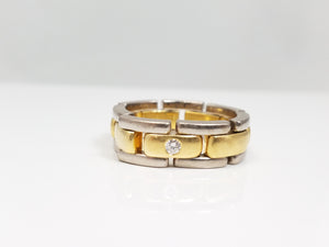 Fantastic 18k Two Tone Gold Natural Diamond Flexible Ring