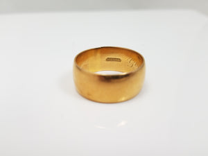 Early 1900's 18k Yellow Gold Wide Wedding Band Ring