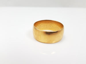 Early 1900's 18k Yellow Gold Wide Wedding Band Ring