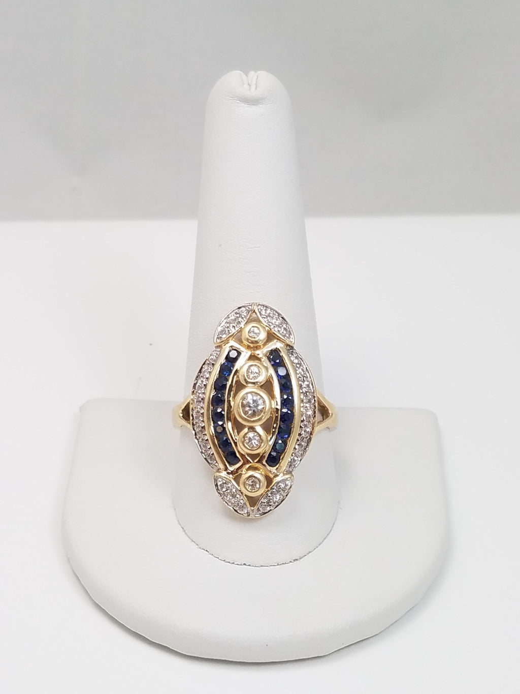 Posh 14k Yellow Gold Natural Sapphire Custom Ring