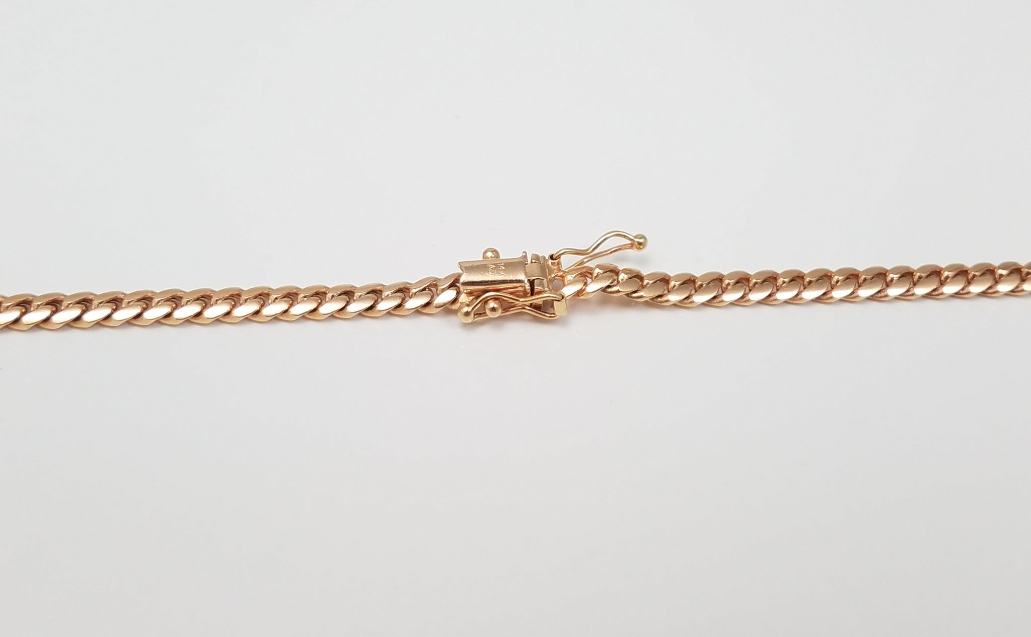 Glamorous 20" Solid 14k Rose Gold Cuban Link Chain Necklace