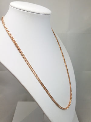 Glamorous 20" Solid 14k Rose Gold Cuban Link Chain Necklace