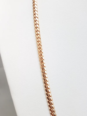 Glamorous 20" Solid 14k Rose Gold Cuban Link Chain Necklace