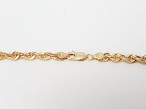 New! Sporty 24" Hollow 10k Yellow Gold Diamond Cut Rope Chain Necklace