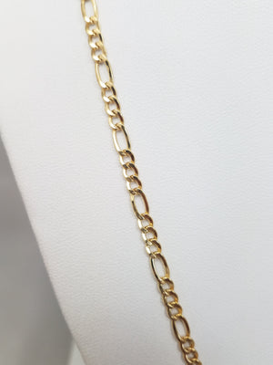 New! Classic 10k Yellow Gold Hollow Figaro 24" Necklace