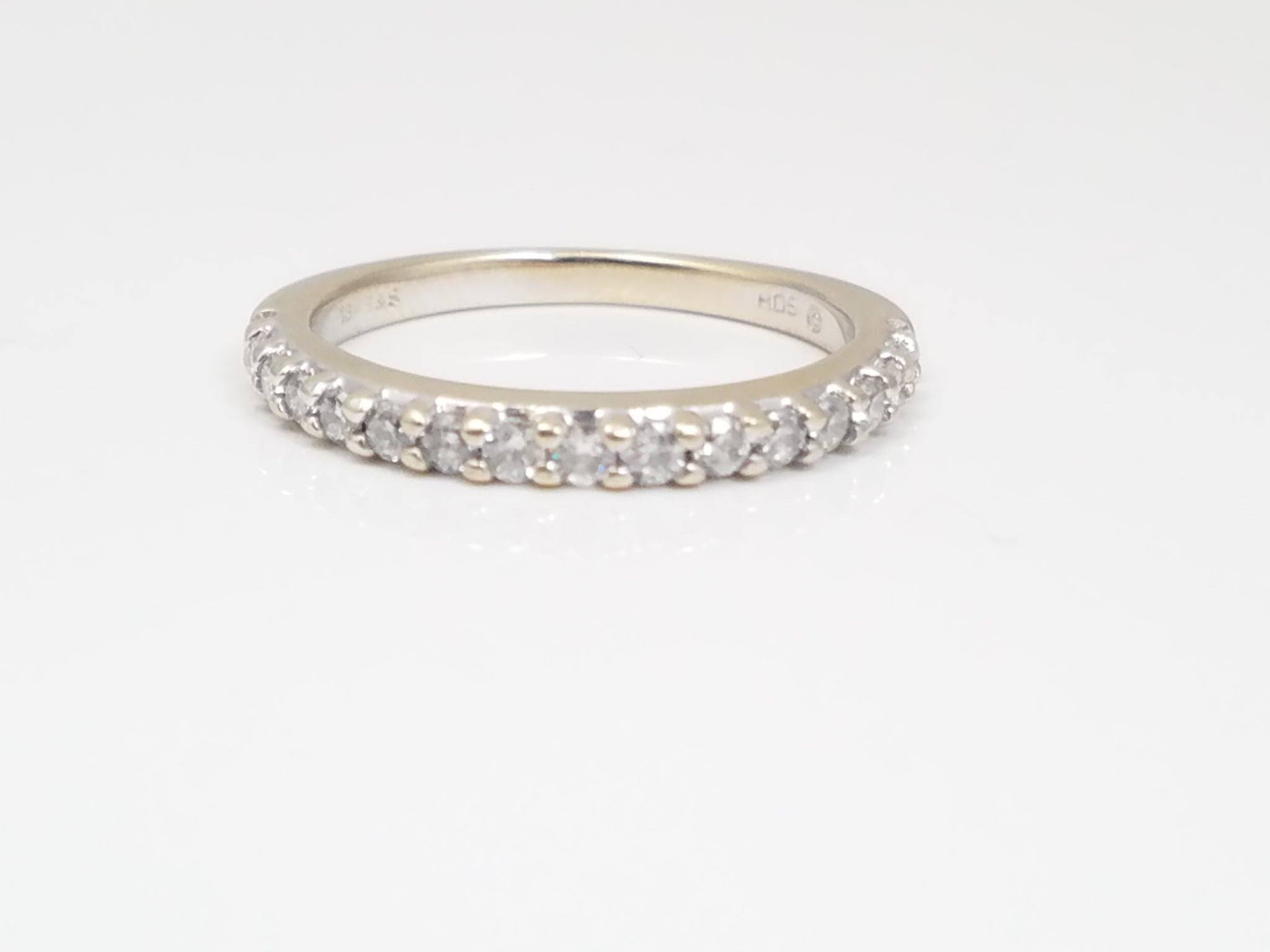 Dainty 18k White Gold Natural Diamond Anniversary Ring Band