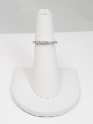 Dainty 18k White Gold Natural Diamond Anniversary Ring Band