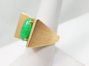 Amazing Vintage 14k Gold Natural Jade Ring