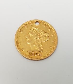 Collectable 1854 $2.50 Love Token Gold Coin