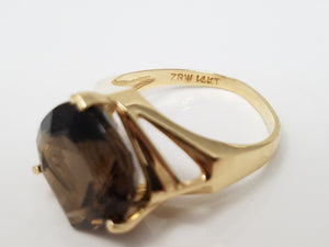 Smokin' Smoky Quartz 14k Yellow Gold Ring