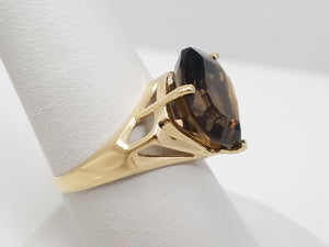 Smokin' Smoky Quartz 14k Yellow Gold Ring