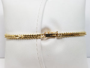 Elegant 7.25" Solid 14k Yellow Gold Graduating Riccio Bracelet