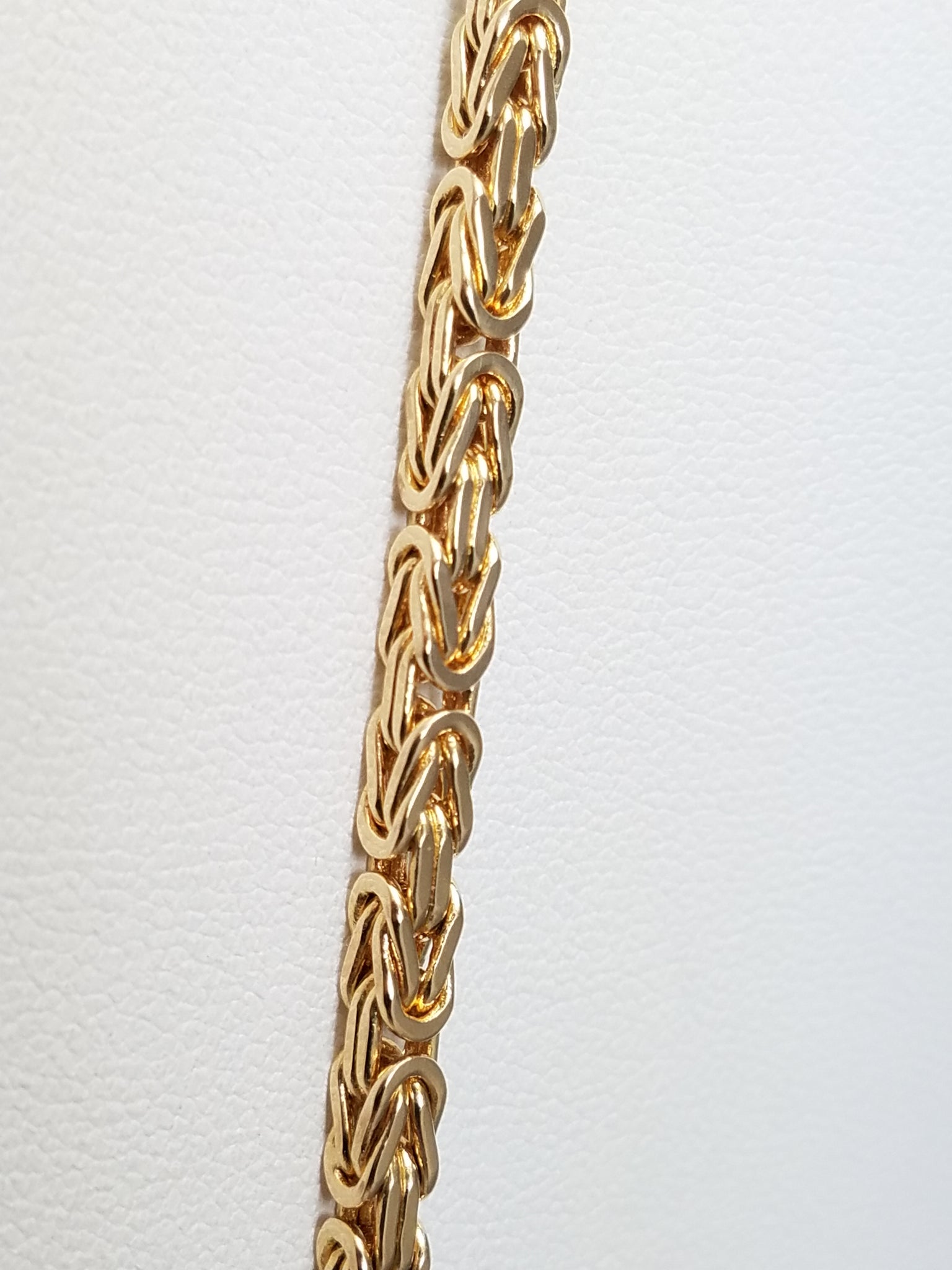 New! 20" Dynamic Solid 14k Yellow Gold Byzantine Chain Necklace