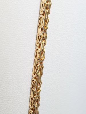 New! 20" Dynamic Solid 14k Yellow Gold Byzantine Chain Necklace