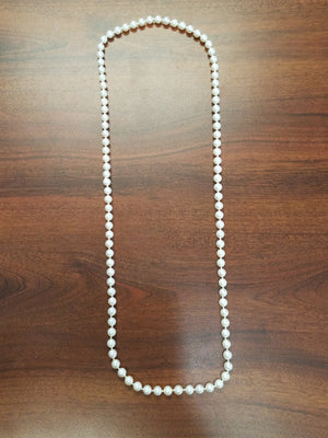 30" 6.5mm Natural Cultured Akoya Pearl Necklace