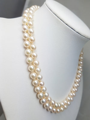 30" 6.5mm Natural Cultured Akoya Pearl Necklace