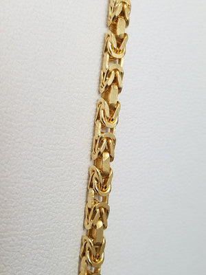 Deluxe 20" Solid 14k Yellow Gold Byzantine Link Italian Chain