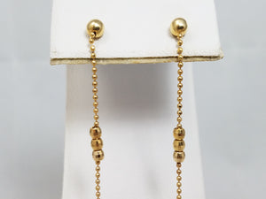 Dramatic 14k Yellow Gold Cross Dangle Earrings