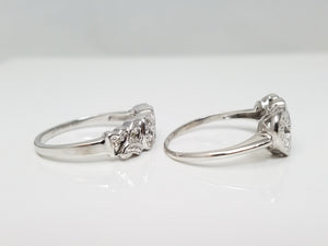 Two 10k White Gold Natural Diamond Love & Heart Ring Lot