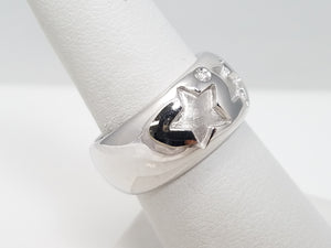 New! Dazzling 18k White Gold Salvini Natural Diamond Ring Band