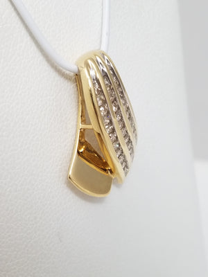 Luxurious 14k Yellow Gold Natural Diamond Pendant Slide