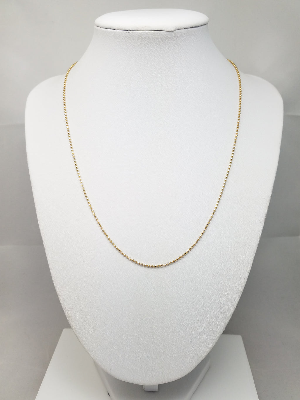 Sparkling 14k Two-Tone Gold Faceted Micro-Bead 18" Necklace