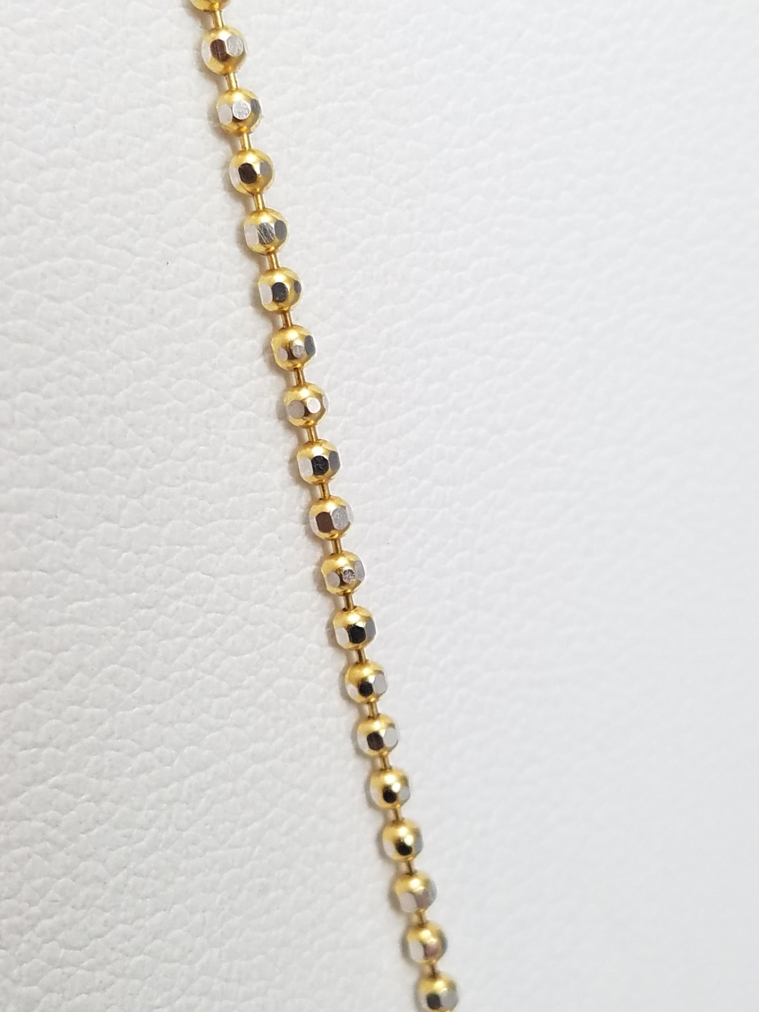 Sparkling 14k Two-Tone Gold Faceted Micro-Bead 18" Necklace