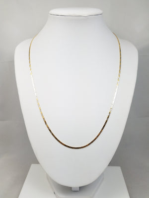 Stylish 20" Solid 18k Two Tone Gold Diamond Cut Herringbone Chain