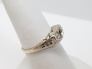 Art Deco Natural Diamond 20k White Gold Ring Mount