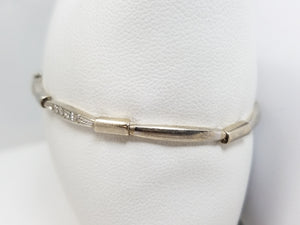 Dainty 7.25" 14k White Gold Natural Diamond Custom Bracelet