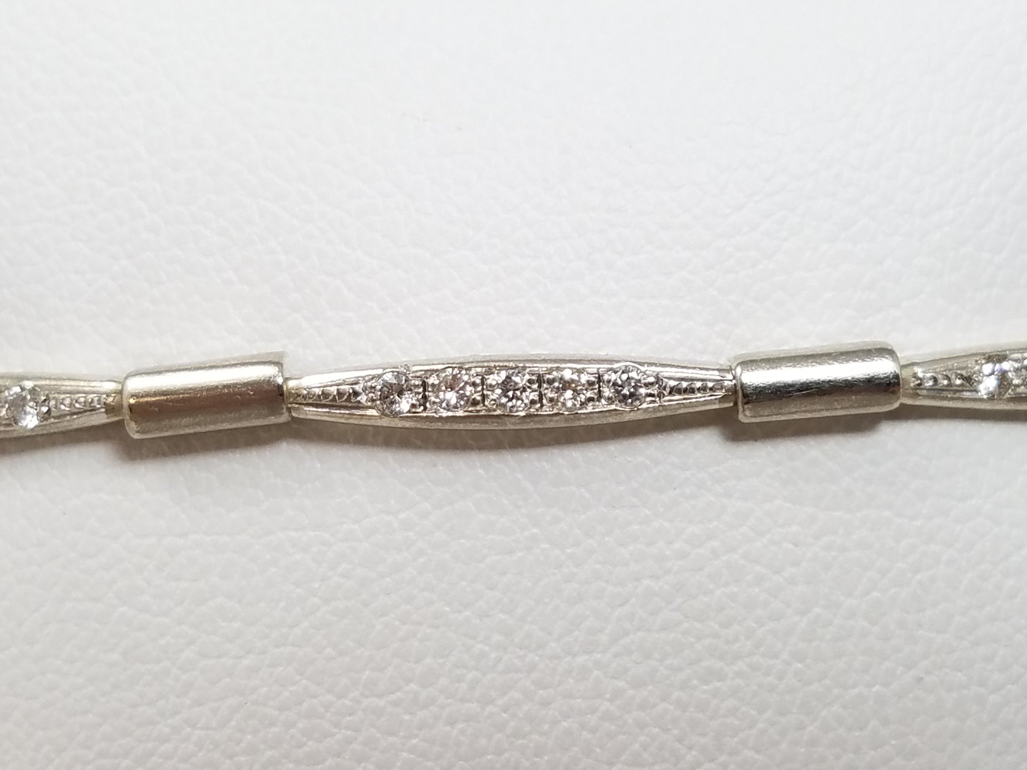 Dainty 7.25" 14k White Gold Natural Diamond Custom Bracelet