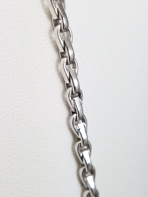 New 17.25" 14k White Gold Fancy Link Solid Chain Necklace