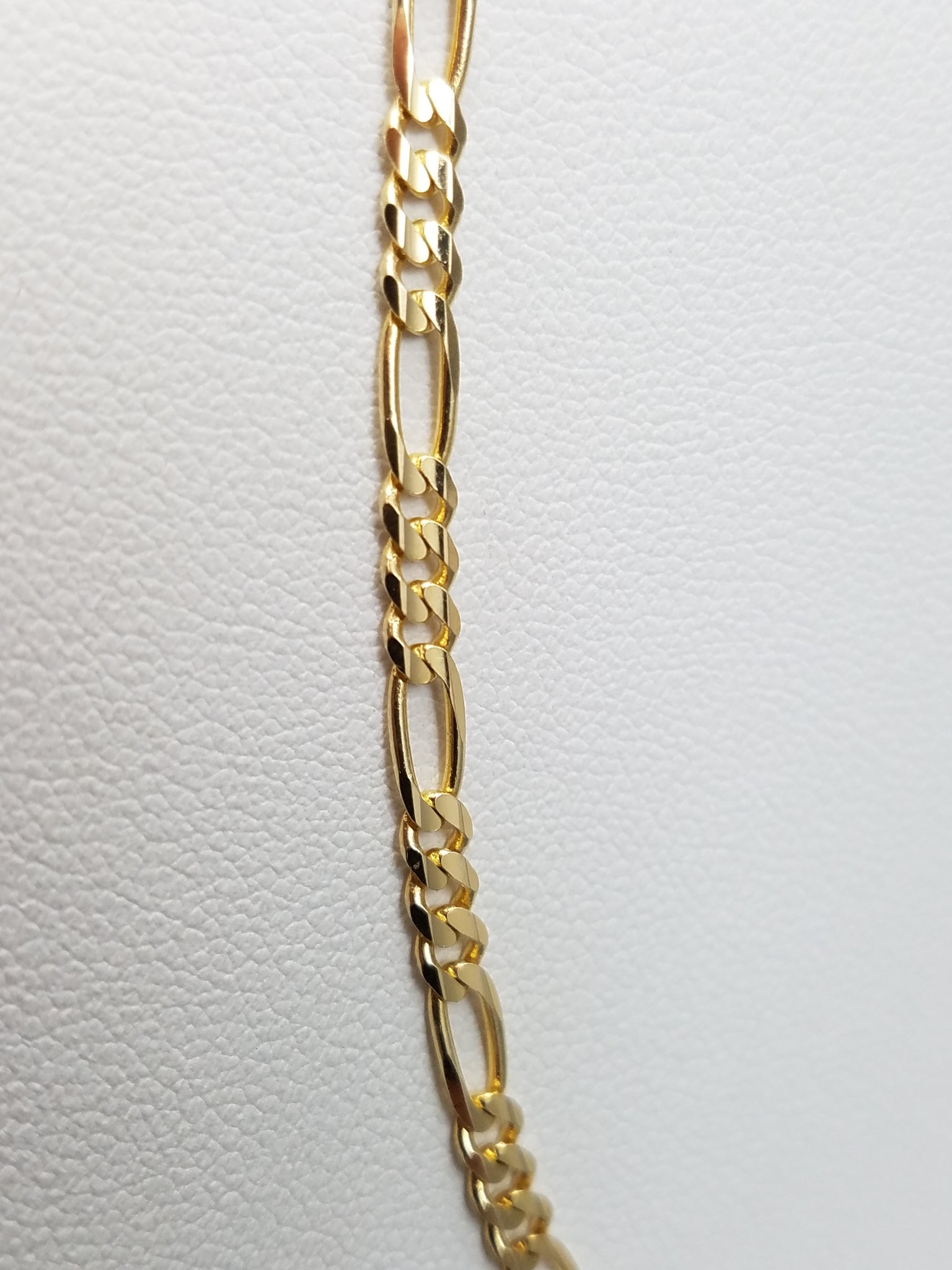 14k Yellow Gold Solid Figaro Link 16" Necklace