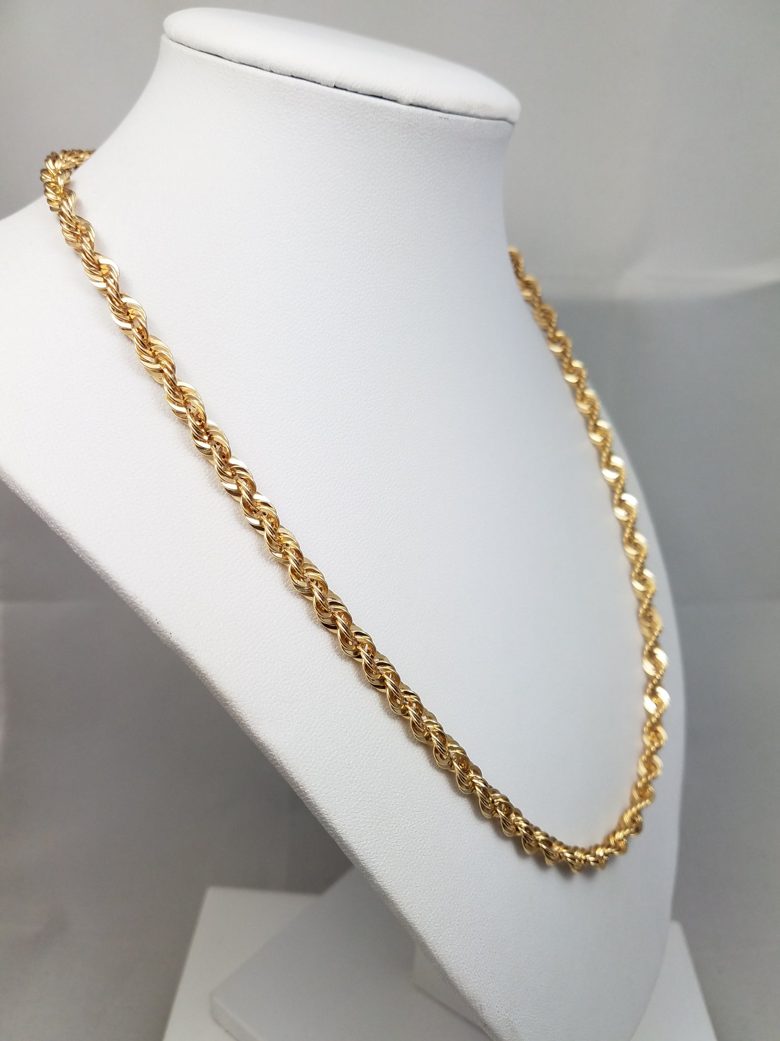 Classic NEW 10k Yellow Gold Hollow Rope Chain 20" Necklace