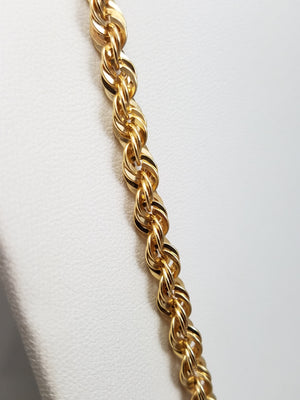 Classic NEW 10k Yellow Gold Hollow Rope Chain 20" Necklace