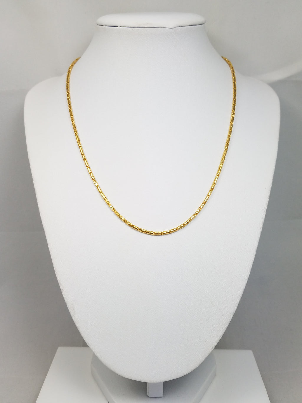 Glamorous 17" Hollow 23k Yellow Gold Fancy Link Chain Necklace