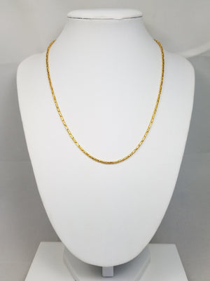 Glamorous 17" Hollow 23k Yellow Gold Fancy Link Chain Necklace