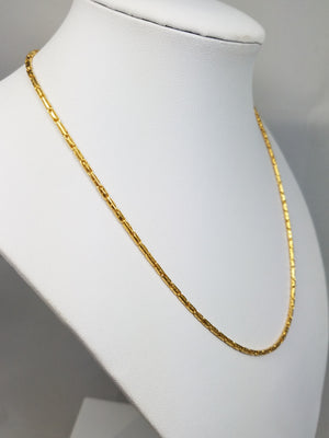 Glamorous 17" Hollow 23k Yellow Gold Fancy Link Chain Necklace