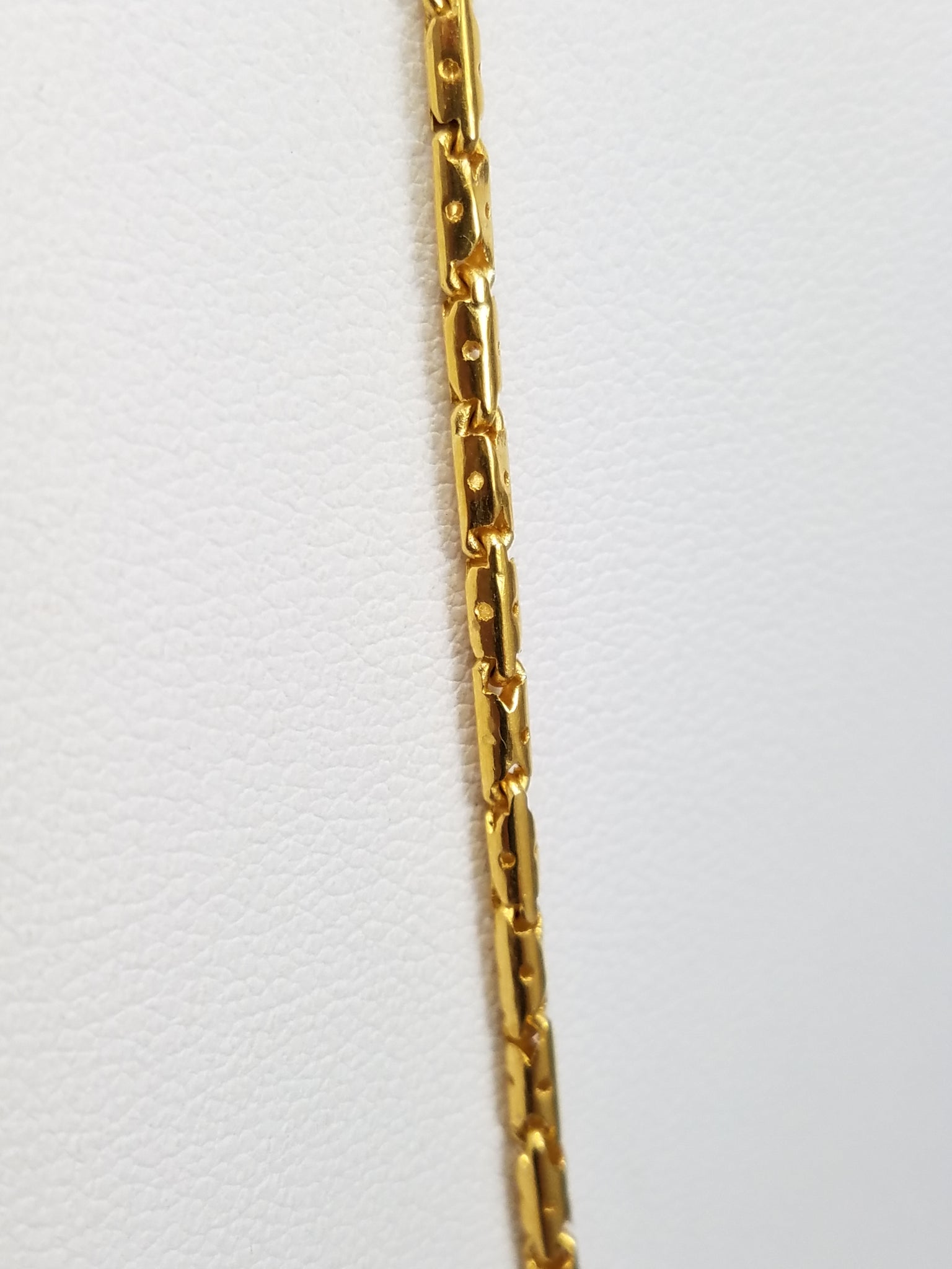 Glamorous 17" Hollow 23k Yellow Gold Fancy Link Chain Necklace