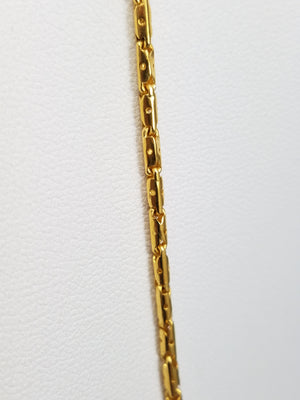 Glamorous 17" Hollow 23k Yellow Gold Fancy Link Chain Necklace